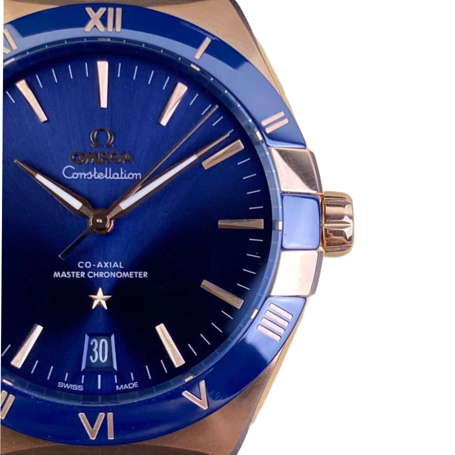 Omega Constellation Full Gold Look (39mm) - Blue Dial & Cloned Calibre 8938 World Timer - Image 2