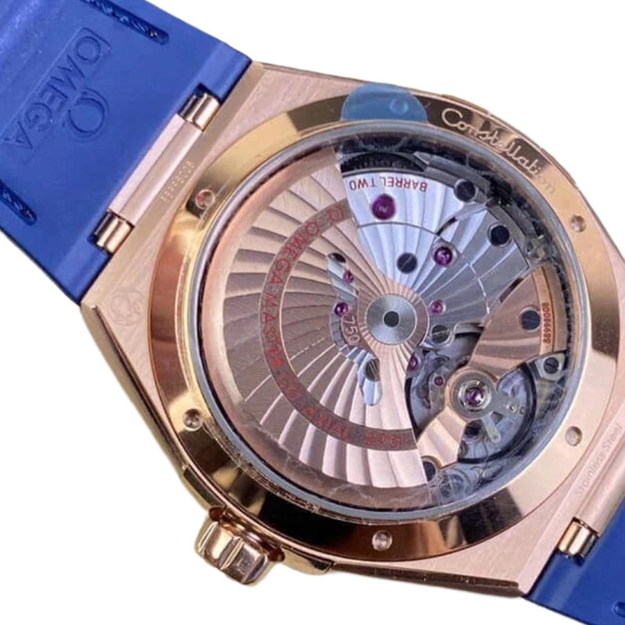 Omega Constellation Full Gold Look (39mm) - Blue Dial & Cloned Calibre 8938 World Timer - Image 6