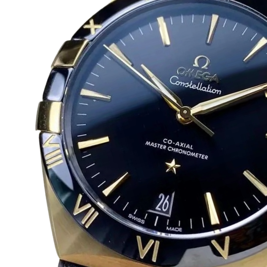 Omega Constellation Full Gold Look (41mm) - Black Dial & Cloned Calibre 8938 World Timer - Image 2