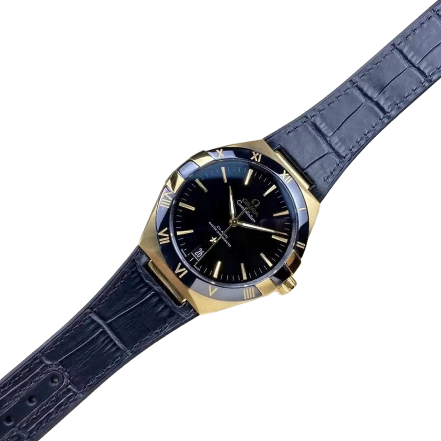 Omega Constellation Full Gold Look (41mm) - Black Dial & Cloned Calibre 8938 World Timer - Image 5